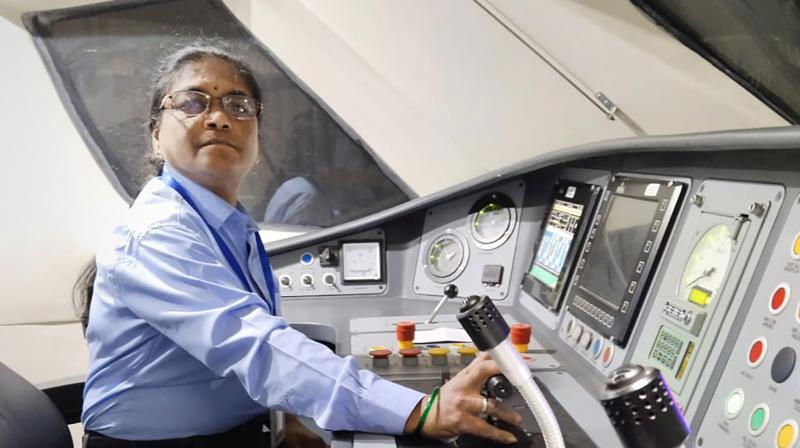 Asia’s first woman loco pilot Surekha Yadav operates Vande Bharat Express