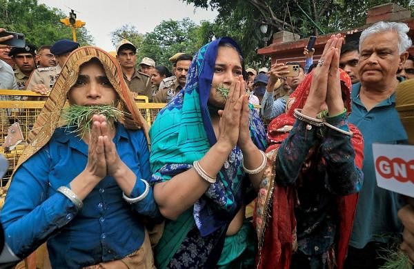 BJP slams Cong govt in Rajasthan after widows of Pulwama martyrs get removed from protest site-