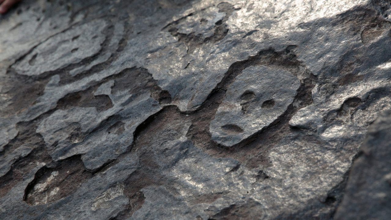 Ancient Brazilian rock carvings of human faces revealed along Amazon River
