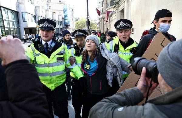 Police detain Greta Thunberg at London climate protest-