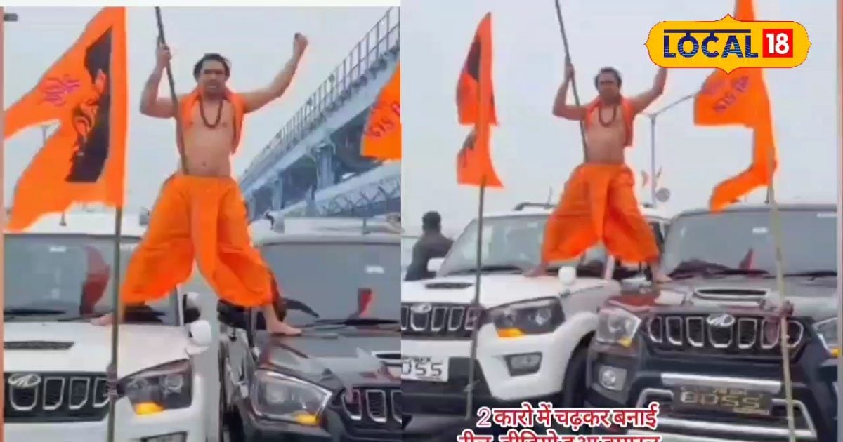 Reel made in filmy style by standing on two moving cars, video goes viral – News18 हिंदी