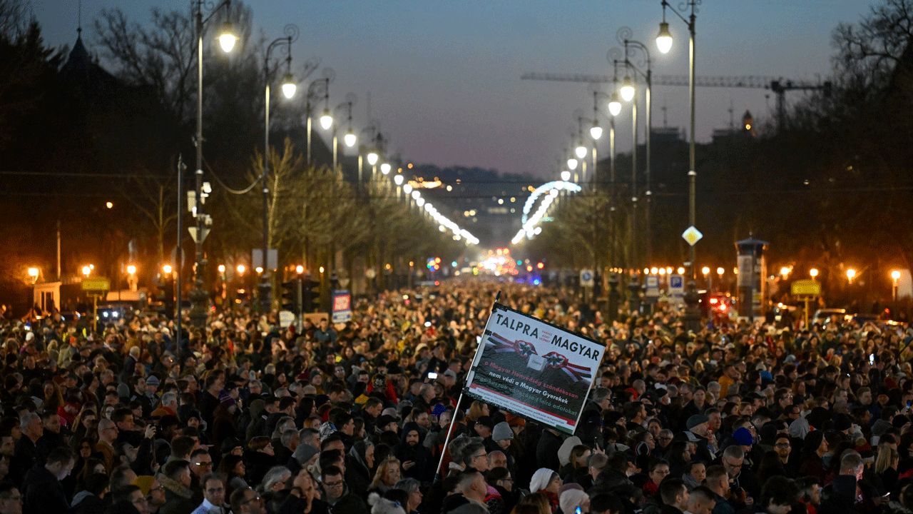 Online influencers lead thousands demanding change in Hungary following president’s resignation