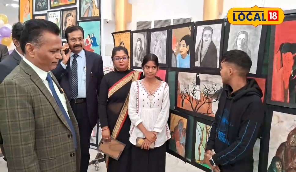 बुंदेलखंड विश्वविद्यालय में छात्रों ने दी अमृता शेरगिल को कलात्मक श्रद्धांजलि, कुलपति हुए मुरीद
