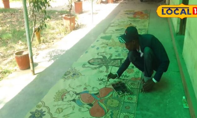 Banarasi boy prepared 41 feet long Madhubani painting trying to register in world record – News18 हिंदी