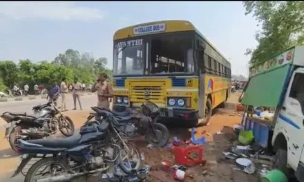 Boy Killed, 10 Hurt as College Bus Rams into Roadside Tiffin Centre at Kasimkota